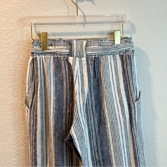 Women’s Indigo Rein blue striped linen blend pull on pants size small S - Picture 5 of 6